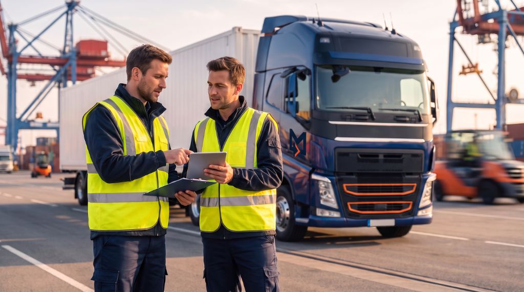 Equipo operativo Mautransport trabajando en una terminal portuaria